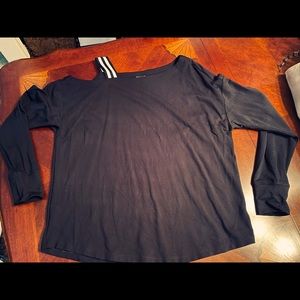 Cabi Fanatic Sweatshirt Womens Large black long sleeve rayon stretch #4047 EUC!